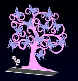Butterfly Tree Jewelry Box 2D