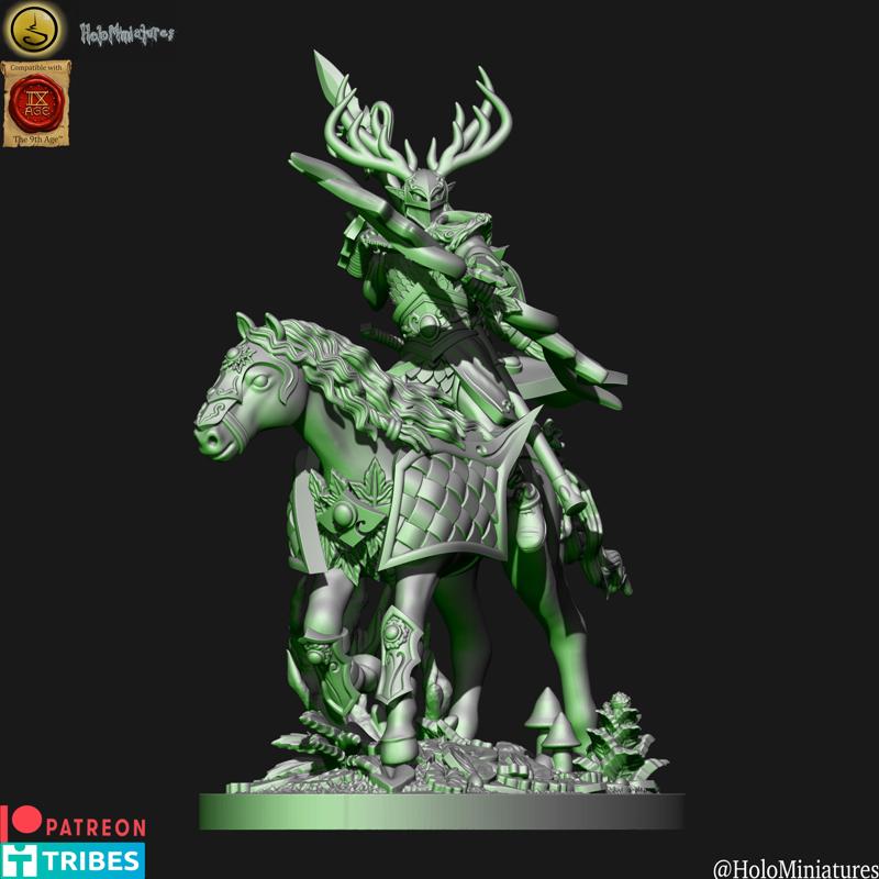Wood elves lord on horse (elf)