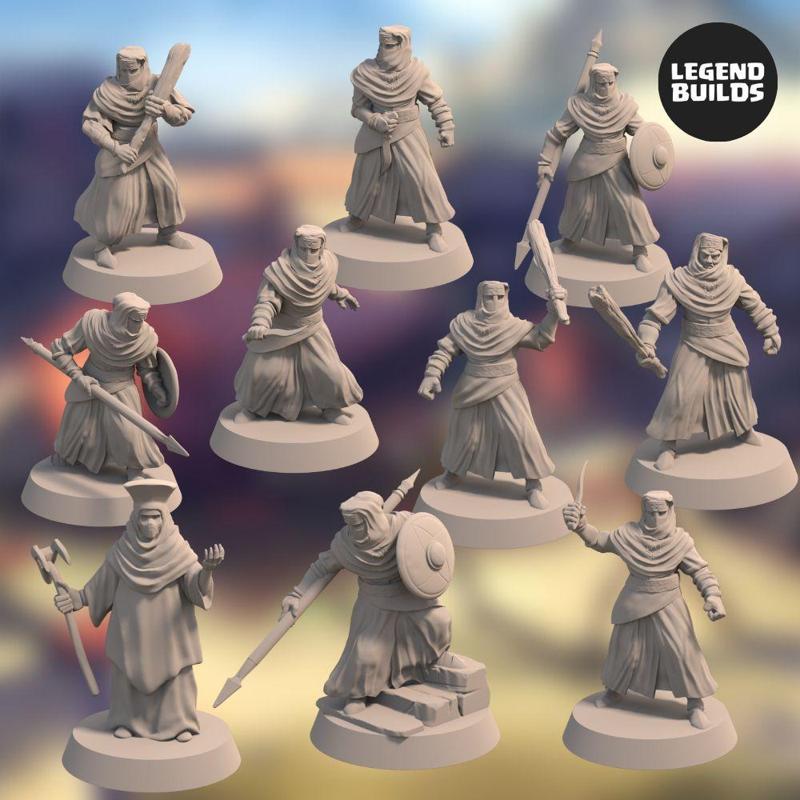 Night's Cult Army Bundle (10 miniatures) - Part 2 - 3D Printable Miniature - STL file
