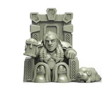 GH024 Heresylab - Female Dwarf Queen on Throne