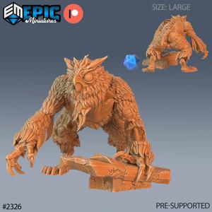 Zombie Owlbear Following / Undead Forest Beast / Owl Bear Hybrid / Graveyard Encounter