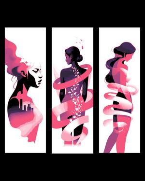 Flows and Shapes Sculpt the Woman - Set of Bookmarks