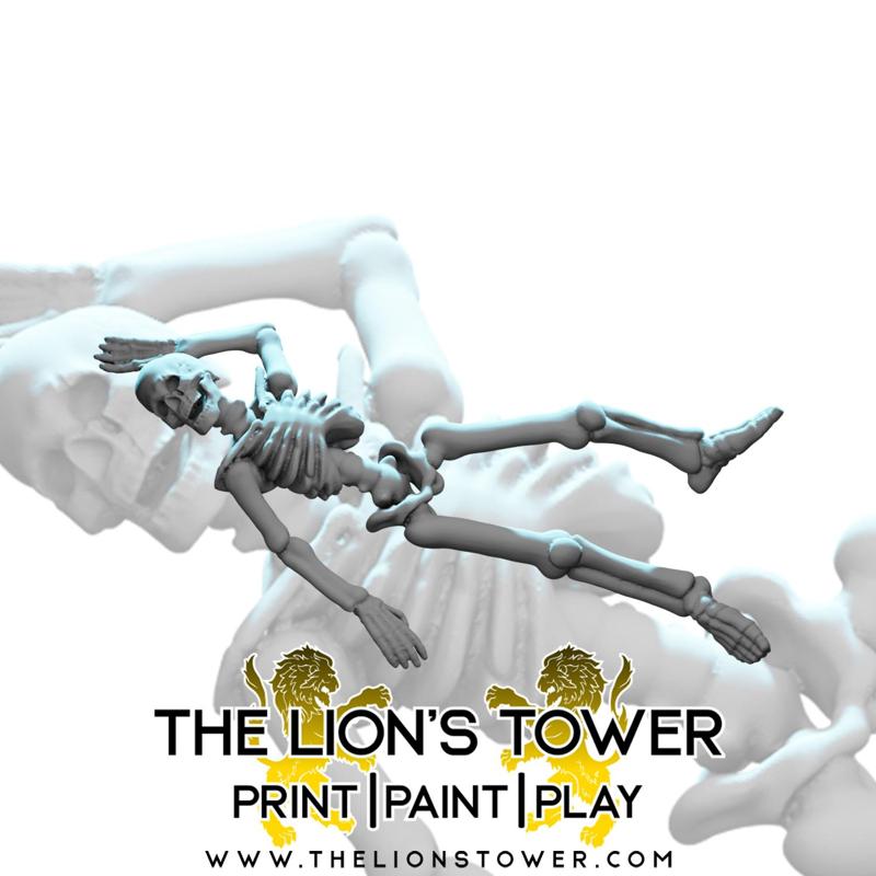 Skeleton Corpse - 'Dead' Skeleton (32mm scale presupported miniature)