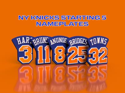 NY Knicks Starting 5 nameplates 7"