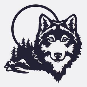 Wolf mini wall decal