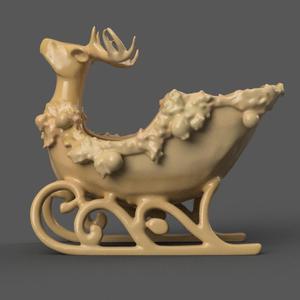 Santa Sleigh Christmas Decorations  planter - vase - garden urn - candy dish - candle holder - organizer 008