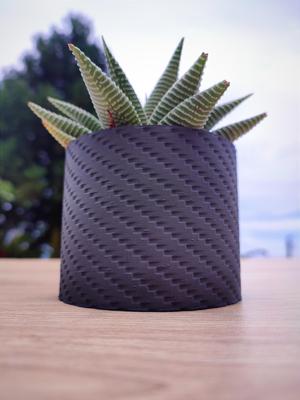 Carbon fiber-effect planter / desk storage