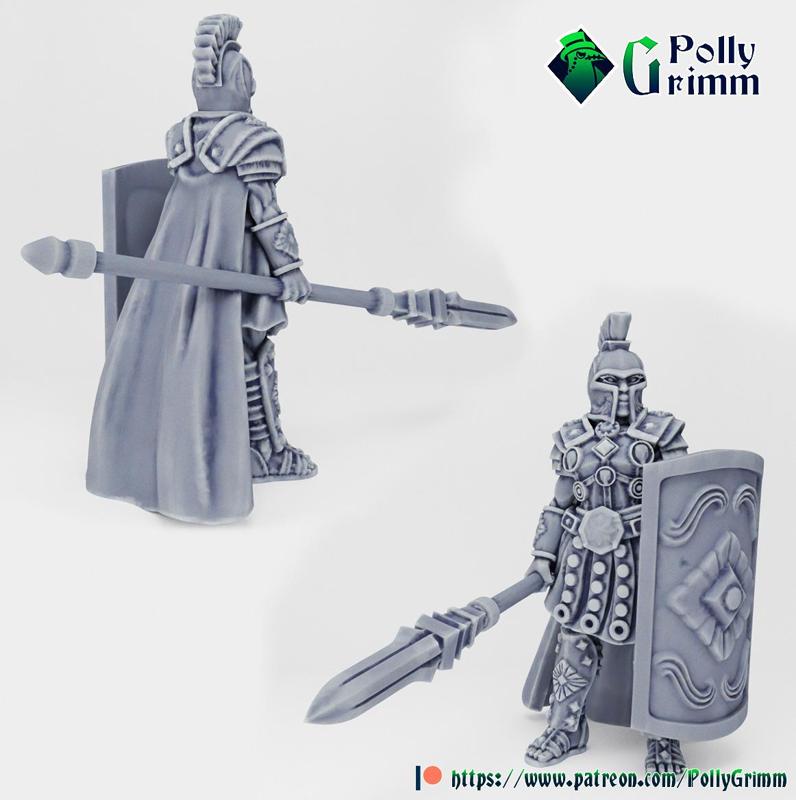 Tabletop fantasy miniature. Nymphs set. Oread warrior