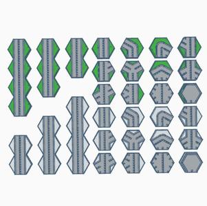Hex Map Scale Road Tile Set
