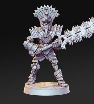 Mummy with two-handed weapon - Egyptian god - 32mm - DnD