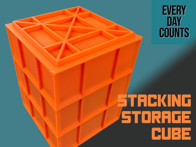 Stackable cube for storage - 80x80x100h mm