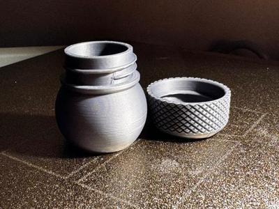 Small bottle and knurled screw cap