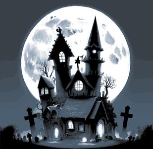 Graveyard Mansion (Filament Painting) - HueForge