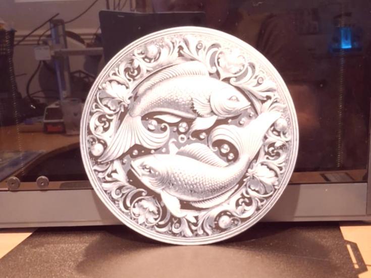 Pisces - Zodiac sign - Hueforge - 2 colours