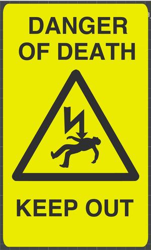 Danger of Death sign - UK