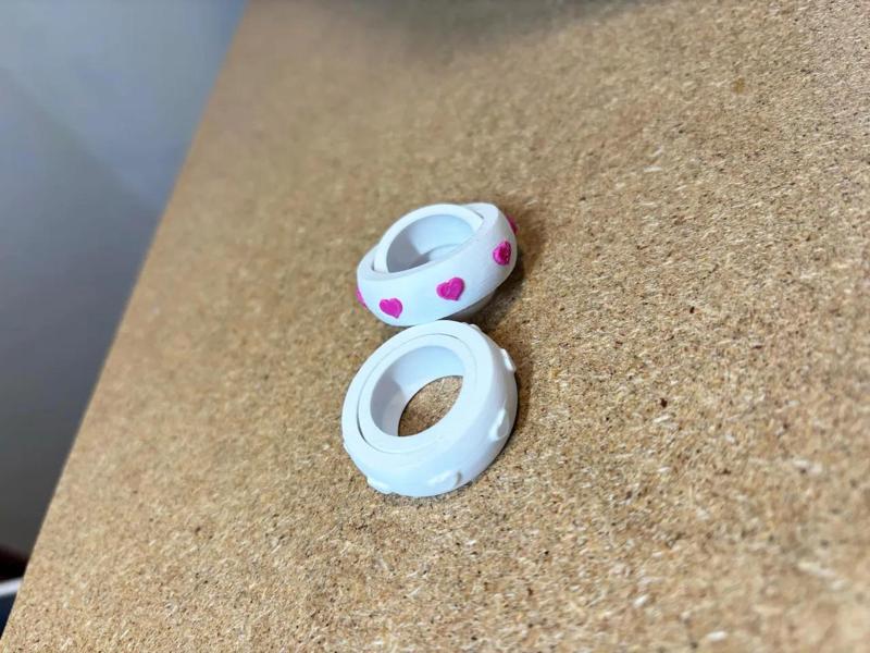Valentine's day heart fidget gyro ring no ams   