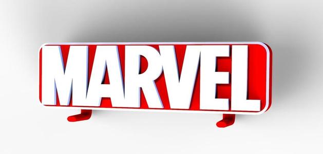 Marvel emblem sculpture