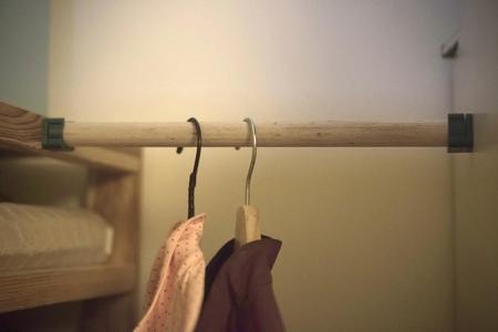 Holders for Broomstick as a Pole for Clothes Hangers