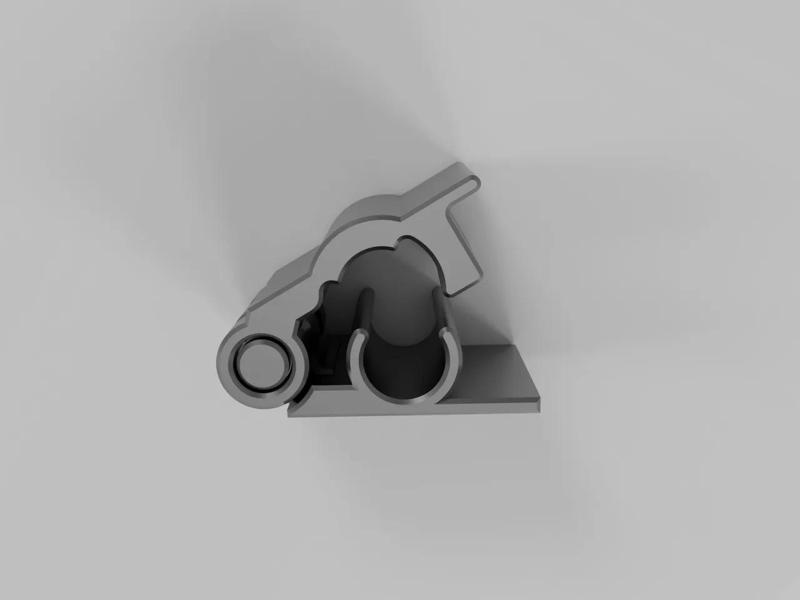 Hinged 7.8mm 220V extension cable clip / mount   