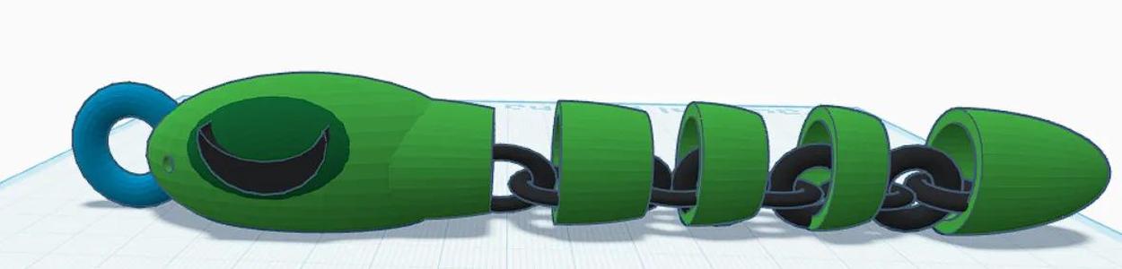 articulated snake on keychain   