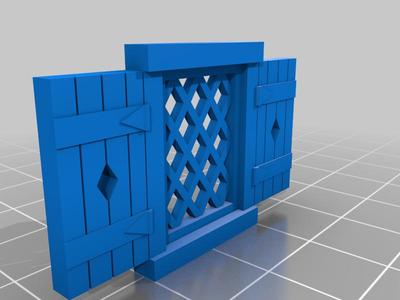Customizable window set for 28mm models