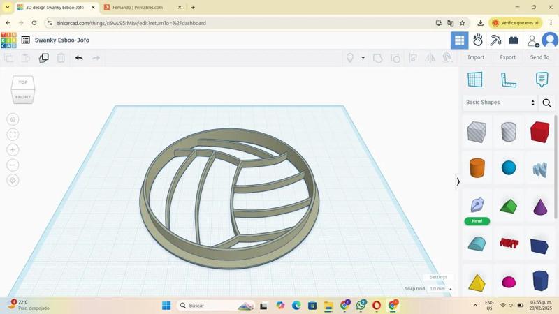 Cortador de galleta balon de voley   