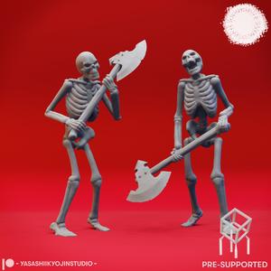 Skeleton Axemen - Book of Beasts - Tabletop Miniatures (Pre-Supported)