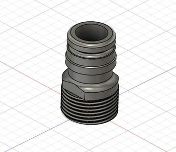 Gardenhose 1" device adapter with 3/4" thread   