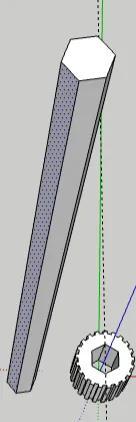 gear hexagon rod   