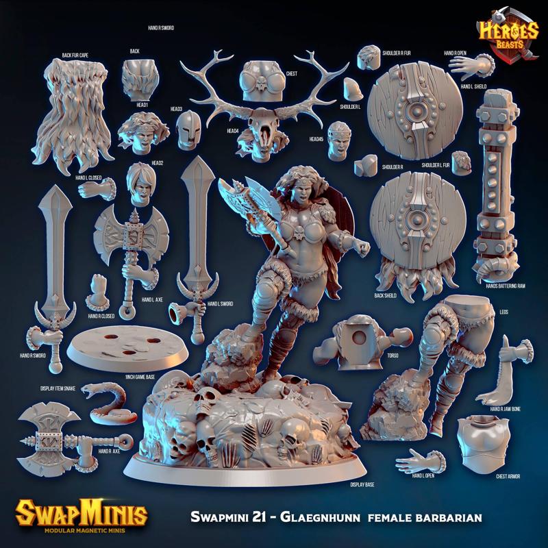 Swapmini 21 - Glaegnhunn    Frost Maiden   - female barbarian