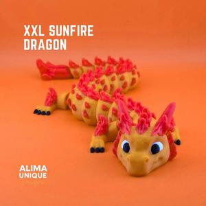 XXL Sunfire Dragon / Articulated Fidget Toy / Wingless