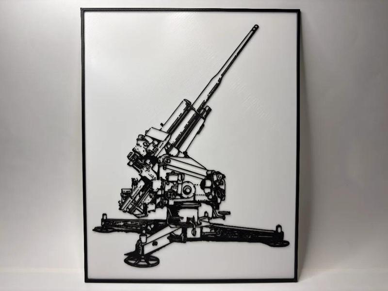 German Anti-Aircraft Flak 39 - Blueprint - Poster   