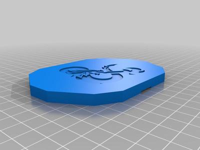 Fixed lid for D&D dice box - 8 dice, with miniature
