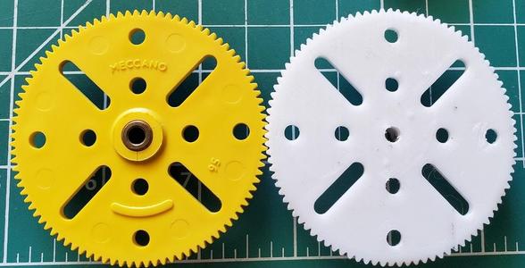 Thick Meccano 95 tooth gear replica 