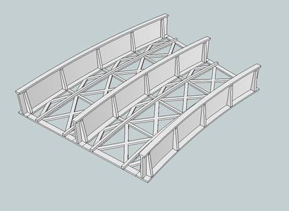 HO Scale Double Curved Bridge 24-26.5