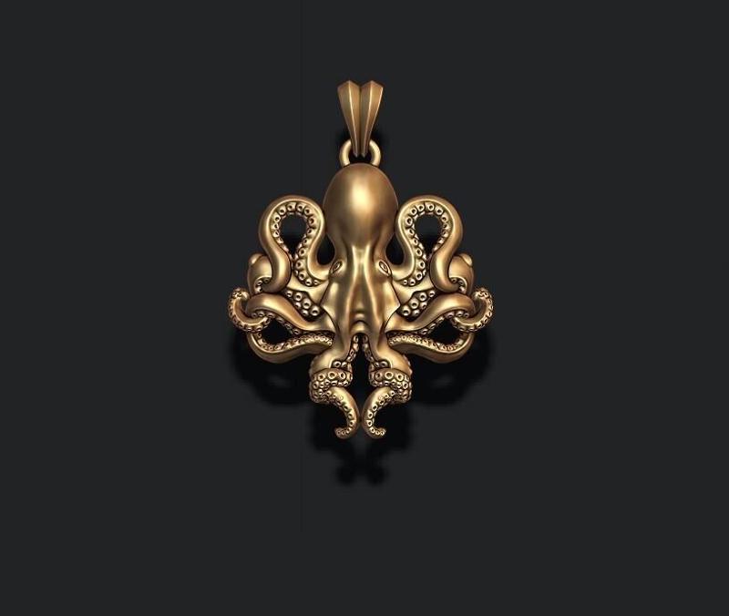 Octopus pendant 3D print model