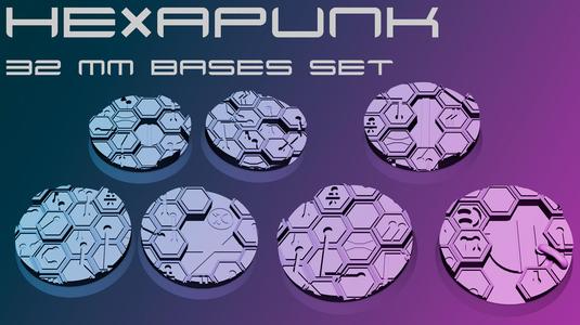 32mm Hexapunk Bases Set