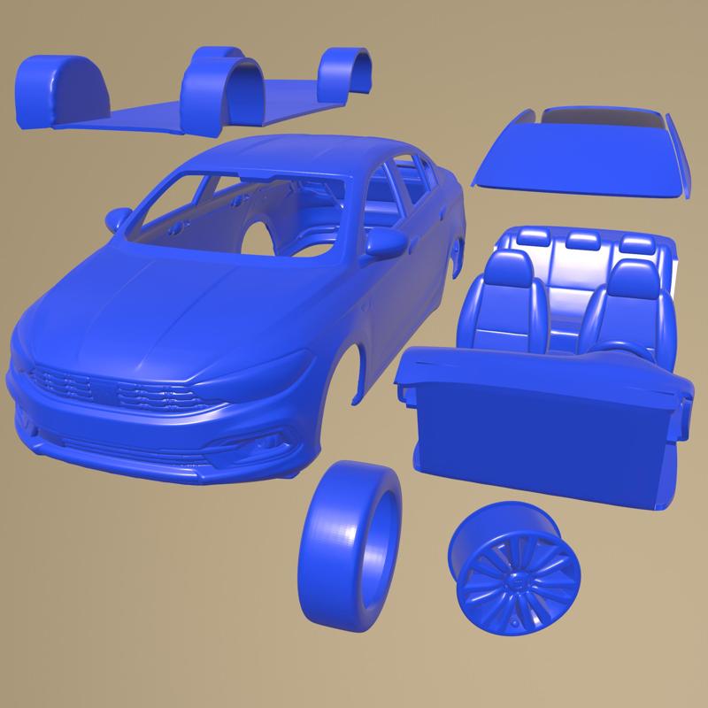 Fiat Tipo Sedan 2021 PRINTABLE CAR IN SEPARATE PARTS