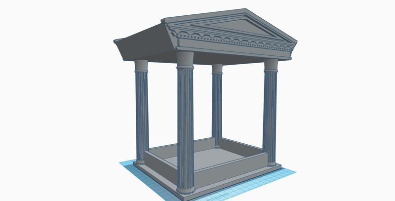 Greek temple with columns - Bird House Feeder