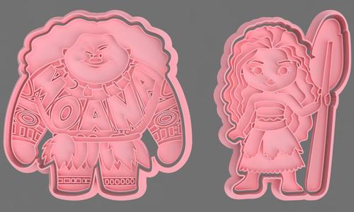 MOANA AND MAUI CUTTERS FOR COOKIES AND FONDANT