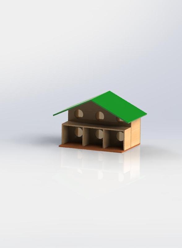 Aesthetic and Functional Cat House Design - DXF Files for CNC Cutting