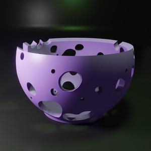 Bowl with stylish organic holes