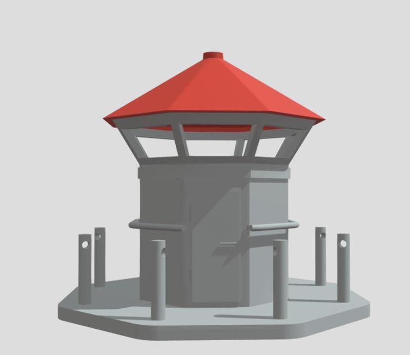 D Printable Sector Lighthouse Model – Coastal Decor, Removable Roof, Tea Light Holder