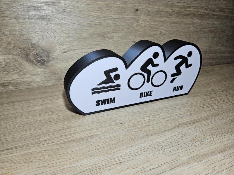 SWIM BIKE RUN - Triathlon lightbox with icons