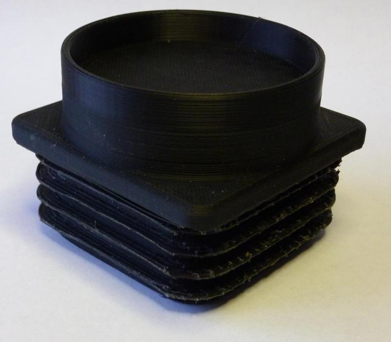 Square tube end caps 60mm for raized table