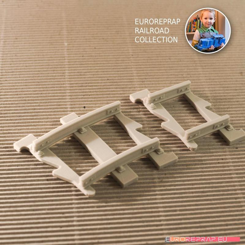 Short tracks set: curved, straight (No2A, No1B) - Euroreprap Railroad System