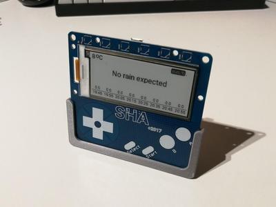 SHA2017 Badge desk/wall holder