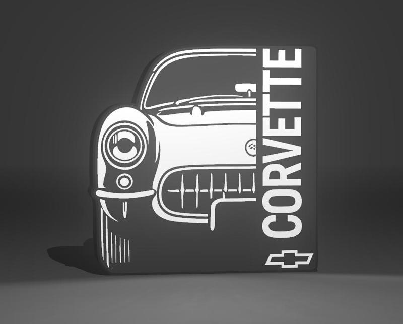 Chevrolet Corvette C1 1953 Lightbox Led Lamp