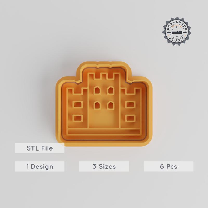 Great Wall of China Shape Cutter & Stamp Set, Cookie & Fondant Decor, S/M/L, 6 Pieces