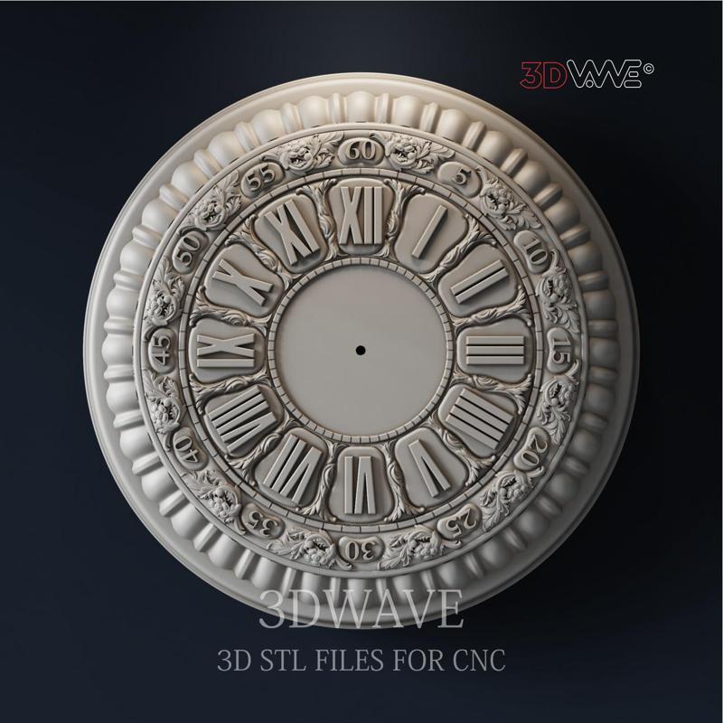 WALL CLOCK 3d stl files for CNC
